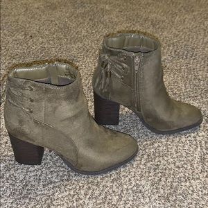 Olive green boot heels